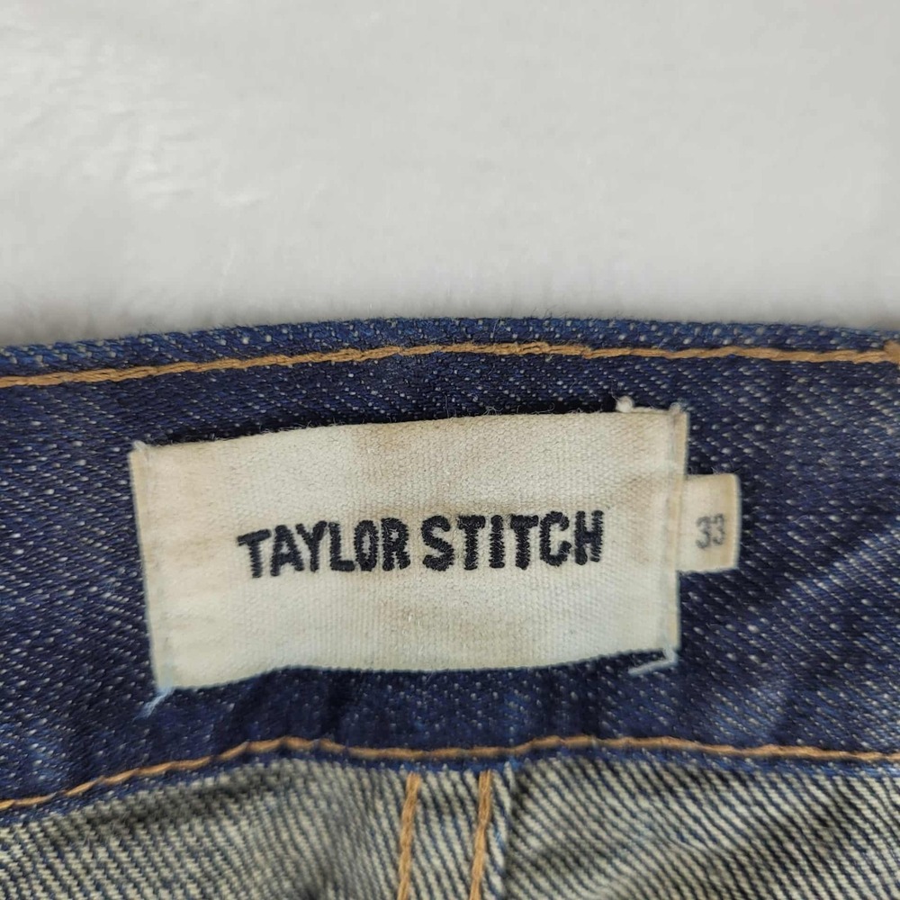 Taylor Stitch Jeans Men's 33 Blue Denim Slim Mid Rise Button Fly Casual Comfort - Picture 10 of 14